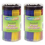 Creativity Street Plastic Handle Brush Classroom Pack, Economy Brushes, 7" Long, 144 Brushes Per Pack, 2 Packs (CK-5173-2)