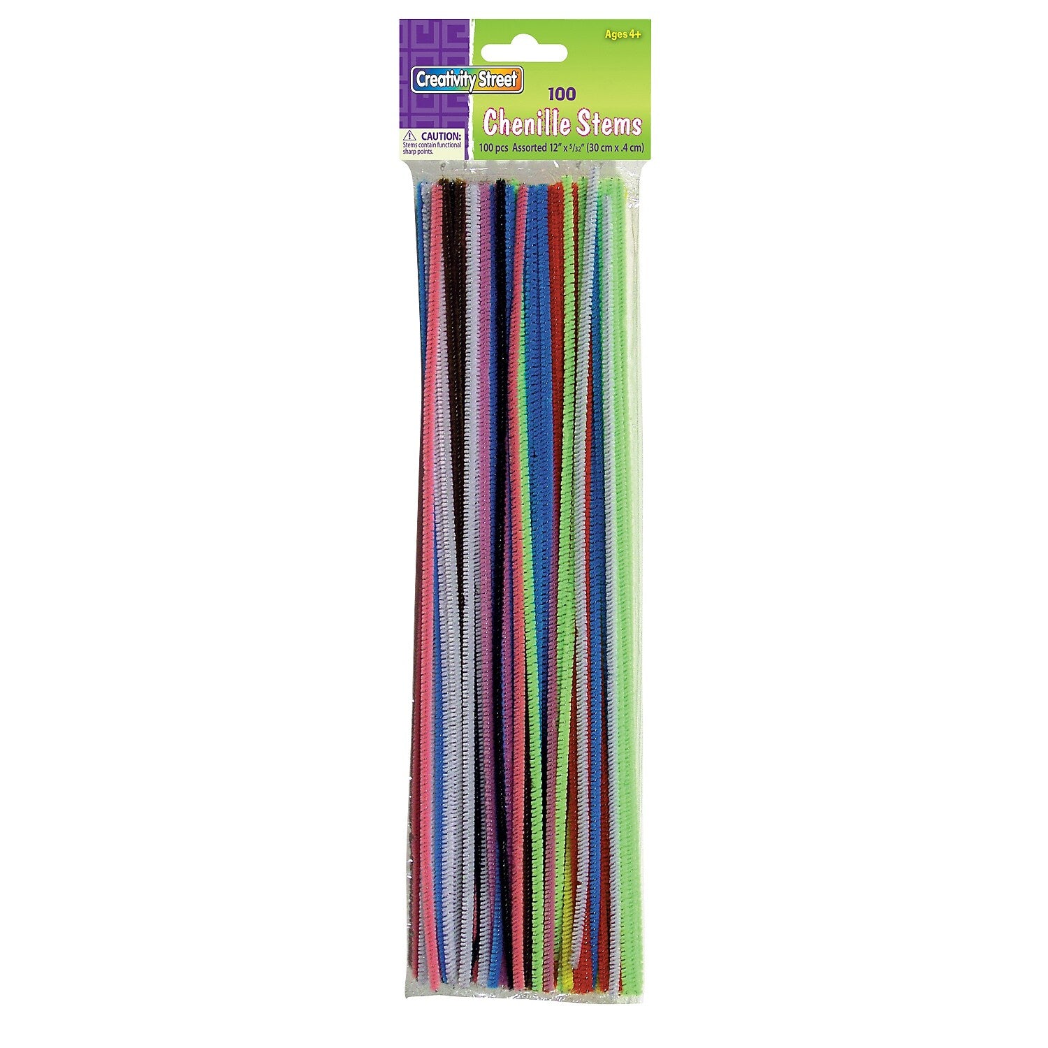 Creativity Street Regular Stems, Assorted Colors, 100 Pieces/Pack, 12 Packs/Bundle (CK-711201-12)