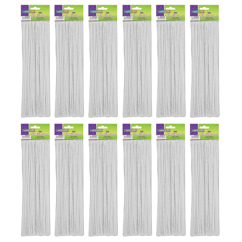 Creativity Street Regular Stems, White, 100/Pack, 12 Packs/Bundle (CK-71122-12)