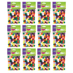 Creativity Street Pom Pons, Bright Hues Assortment, 0.5", 100 Pieces/Pack, 12 Packs (CK-811401-12)
