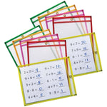 Pacon Dry Erase Pockets, 5 Assorted Neon Colors, 9" x 12", 10 Pockets/Pack, 2 Packs (CK-9896-2)