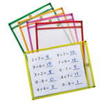 Pacon Dry Erase Pockets, 5 Assorted Neon Colors, 9" x 12", 10 Pockets/Pack, 2 Packs (CK-9896-2)