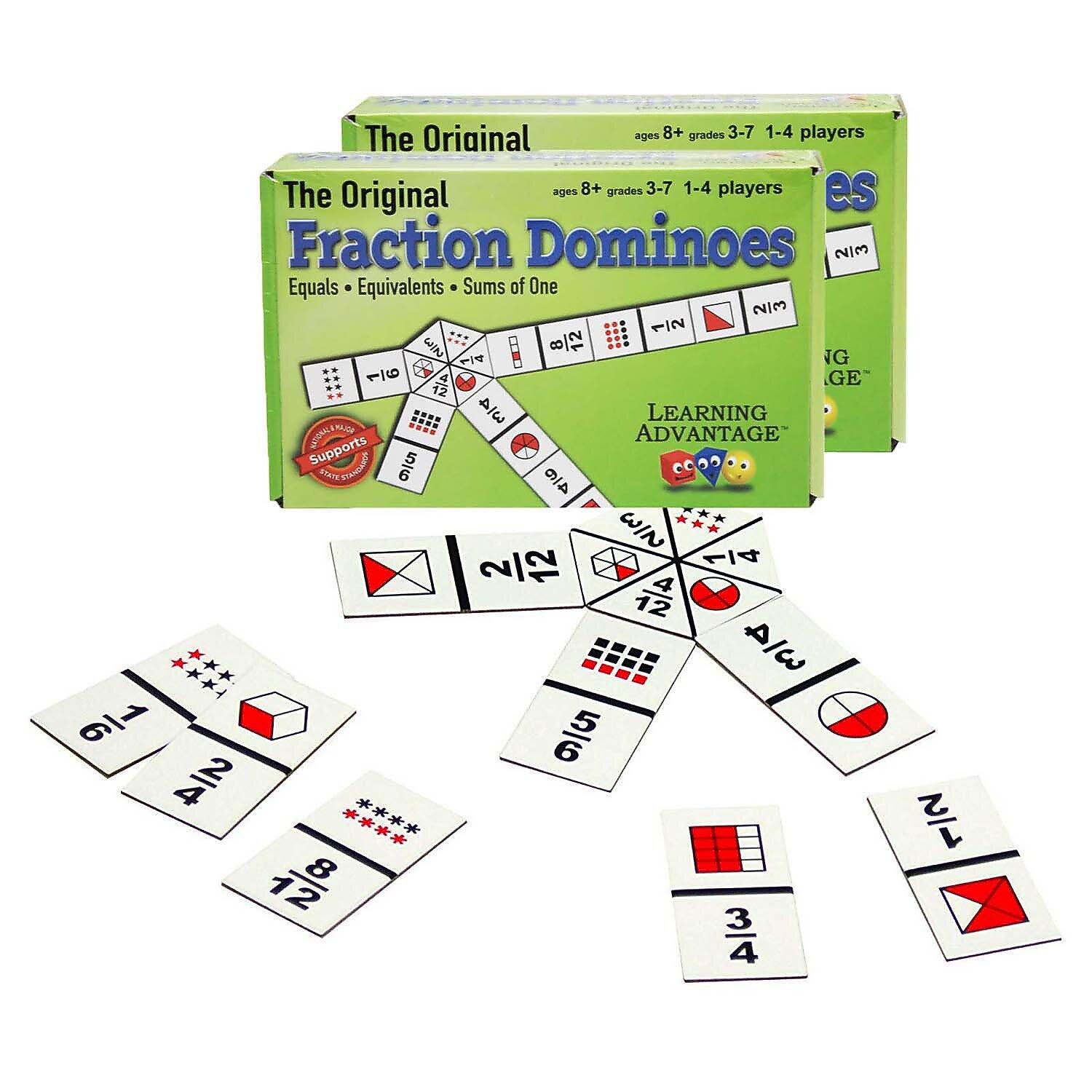Learning Advantage The Original Fraction Dominoes, 2 Sets (CRE4080-2)