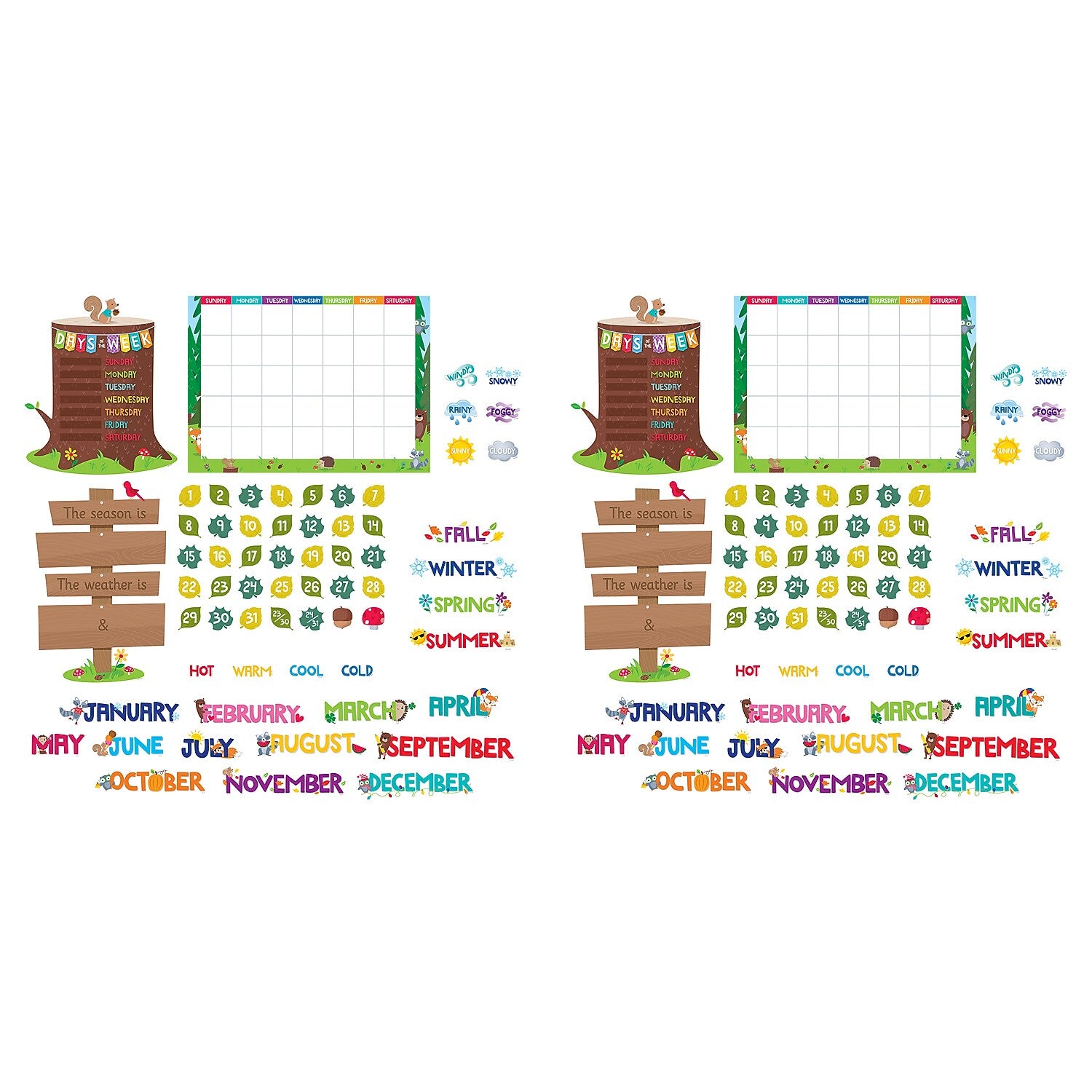 Creative Teaching Press Woodland Friends Calendar Bulletin Board Set, 2 Sets (CTP8006-2)