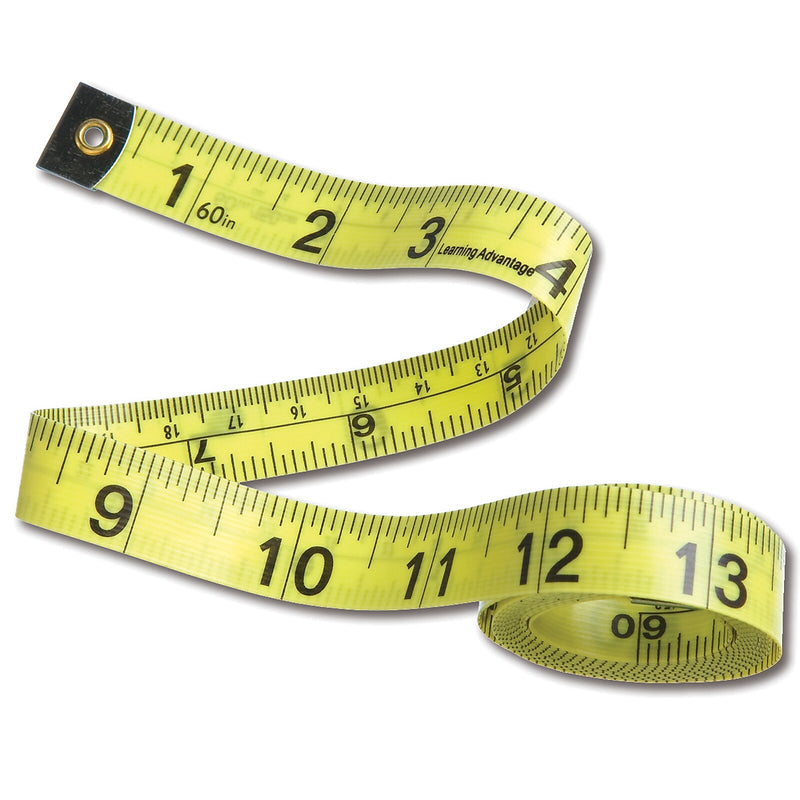 Learning Advantage 60" Vinyl Tape Measure, Yellow, 3/Bundle (CTU7614-3)
