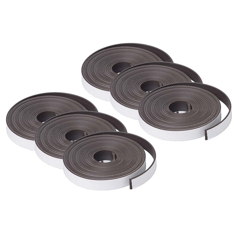 Dowling Magnets® Adhesive Magnet Strip Roll, 0.5" x 10', 6 Rolls (DO-735003-6)