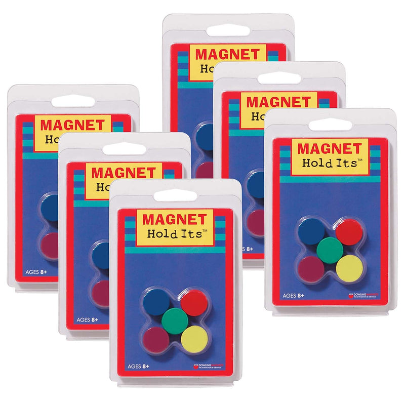 Dowling Magnets Ceramic Disc Magnets, 3/4",  Assorted Colors, 10 Per Pack, 6 Packs (DO-735011-6)