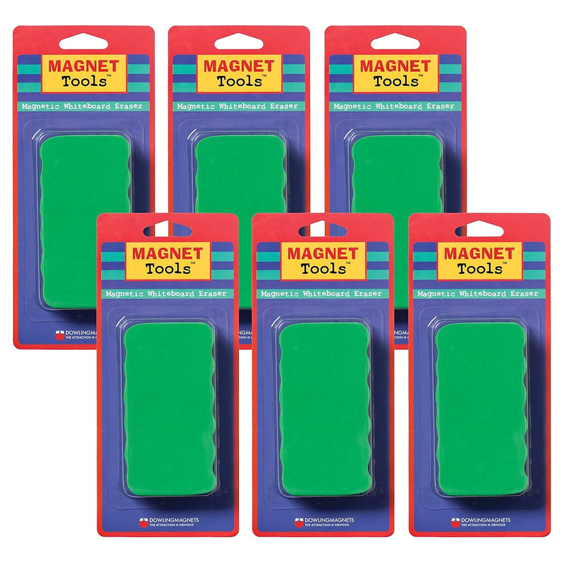 Dowling Magnets Magnetic Whiteboard Erasers, Assorted Colors, 6/Bundle (DO-735200-6)
