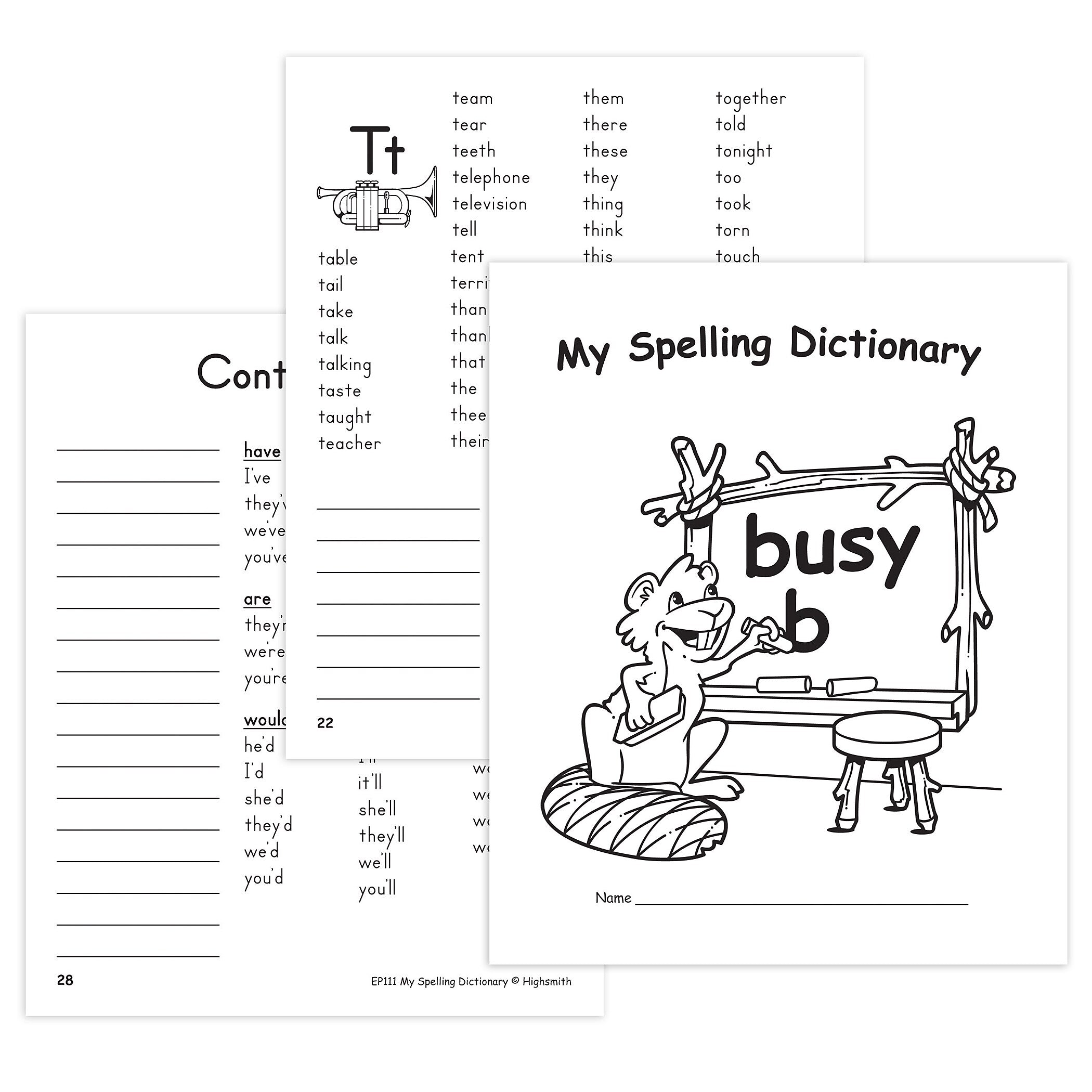 Edupress My Own Books My Spelling Dictionary, Pack of 6 (EP-111-6)