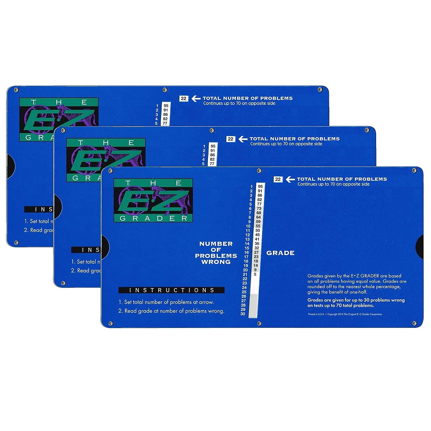 Original E-Z Grader E-Z Grader, Large Print, Blue, Pack of 3 (EZ-7200-3)