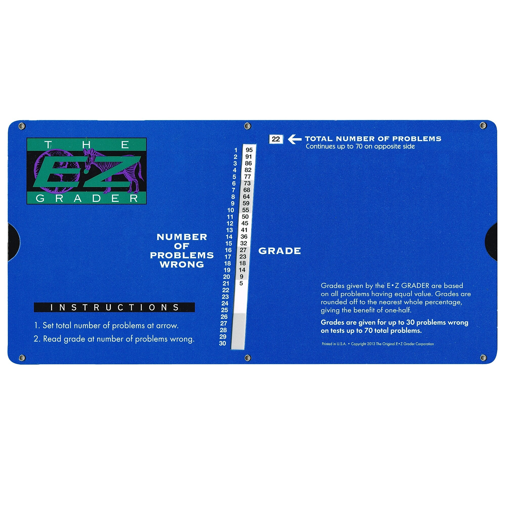 Original E-Z Grader E-Z Grader, Large Print, Blue, Pack of 3 (EZ-7200-3)