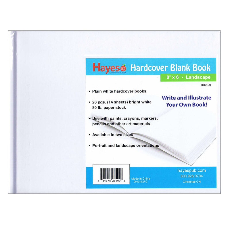Hayes Publishing 8" x 6" All-Purpose Hardcover Blank Book, 28 Sheets/Book, 12/Bundle (H-BK400-12)