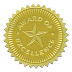 Hayes Publishing Gold Foil Embossed, Award of Excellence, Certificate Seals, 54 Seals Per Pack, 3 Packs (H-VA373-3)