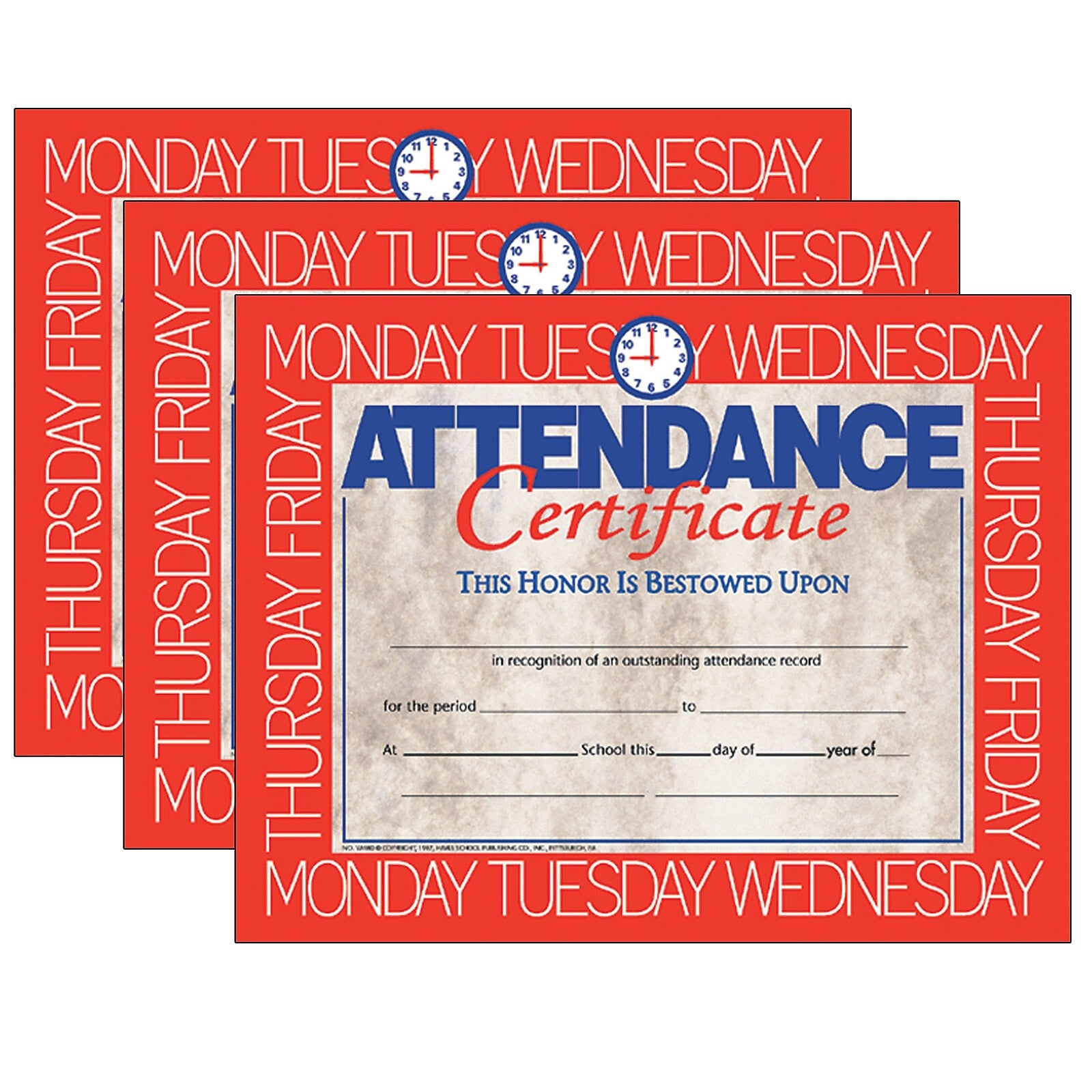 Hayes Achievement Certificates, 8.5" x 11", Multicolor, 3/Bundle (H-VA580-3)