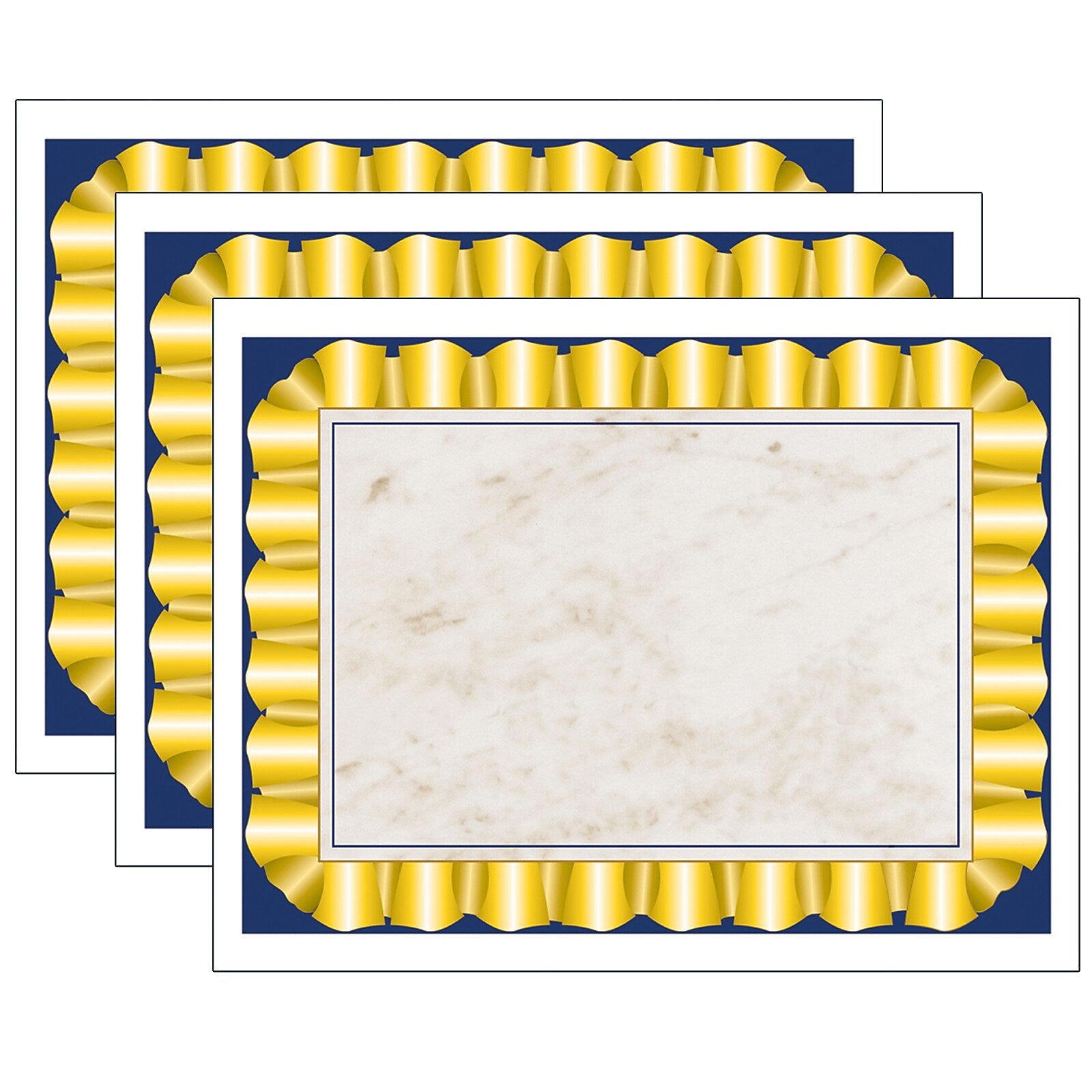 Hayes Publishing 8.5" x 11", Gold Ribbon Border Paper, Multicolored, 50 Per Pack/3 Packs (H-VA669-3)