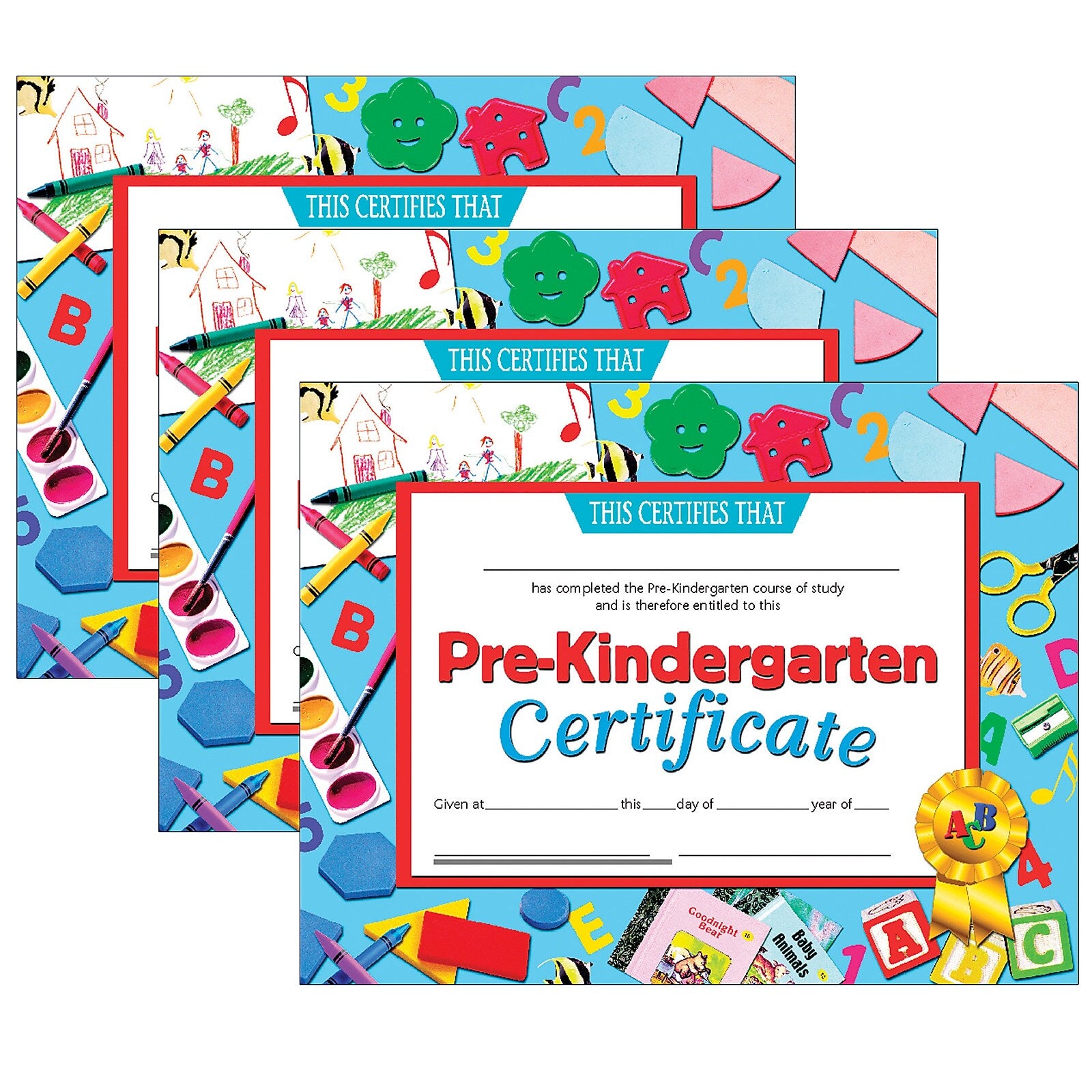 Hayes Completion Certificates, 8.5" x 11", Multicolor, 3/Bundle (H-VA699-3)
