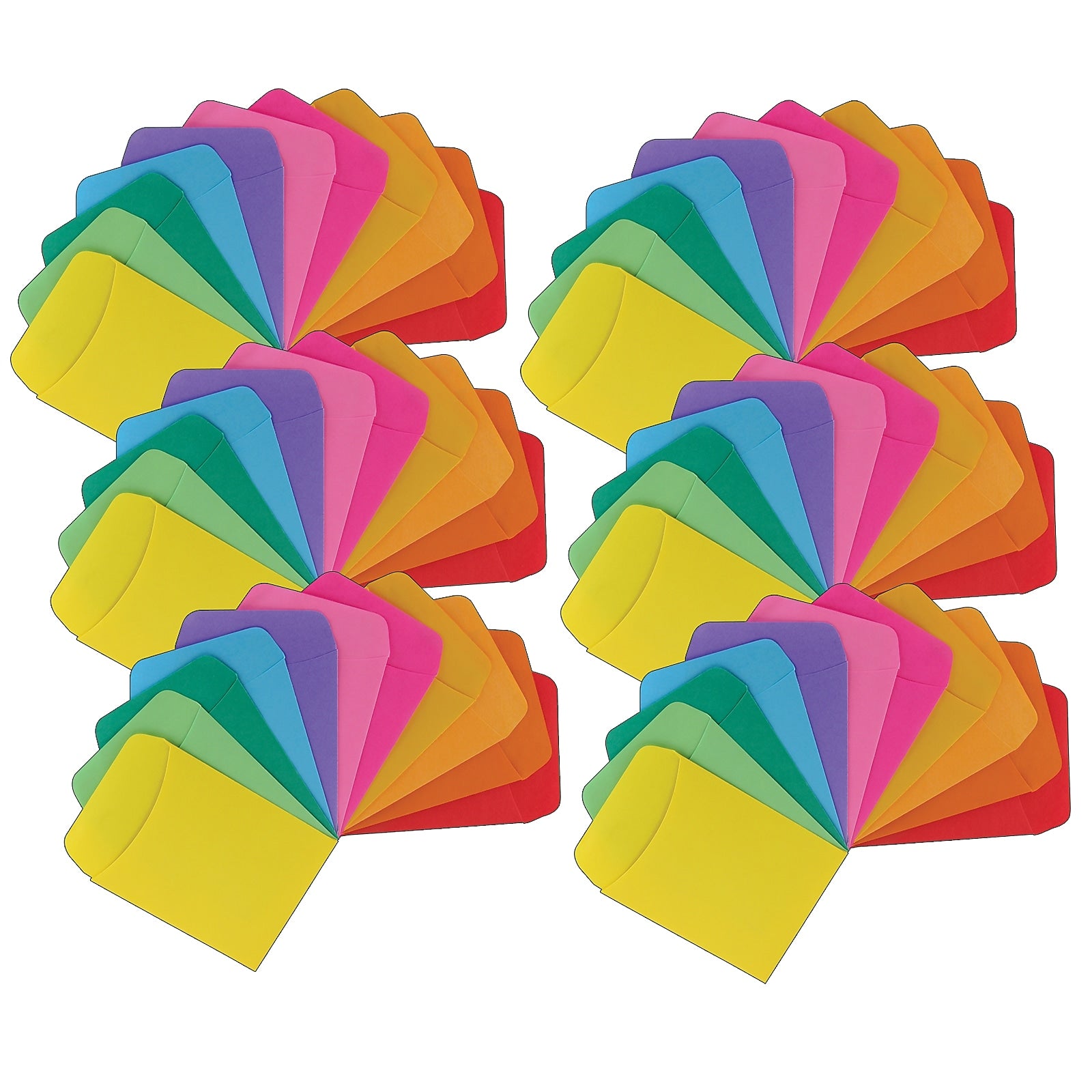 Hygloss® Paper Non-Adhesive Library Pockets, 3.5" x 5", Bright Colors, 30 Per Pack, 6 Packs (HYG15630-6)