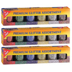 Hygloss Premium Glitter Assortment, 6 Colors/Pack, 3 Packs (HYG37506-3)