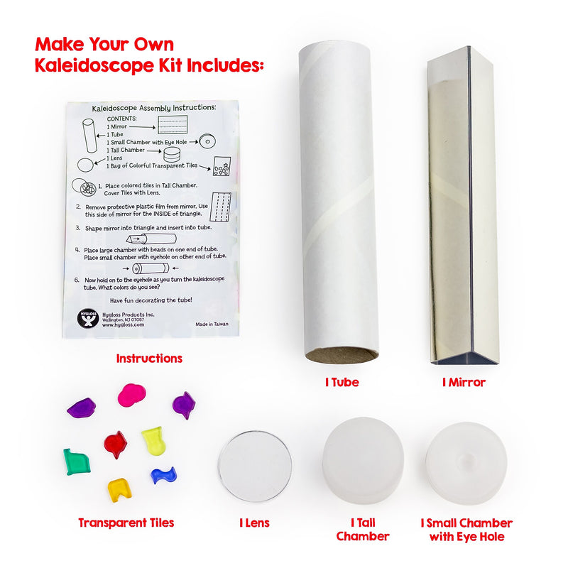Hygloss Make-Your-Own Kaleidoscope Kit, Multicolored, 6 Kits (HYG59921-6)