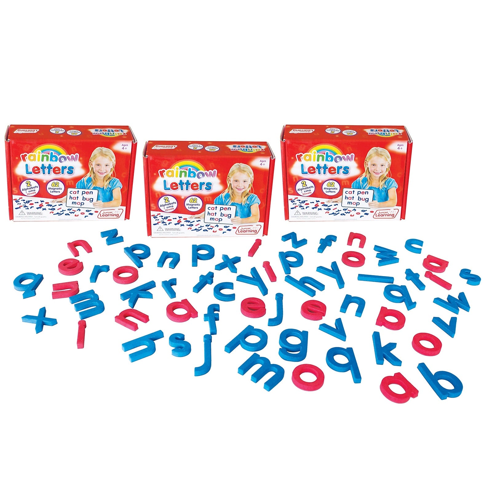 Junior Learning Magnetic Letters, 62/Pack, 3 Packs/Bundle (JRL196-3)