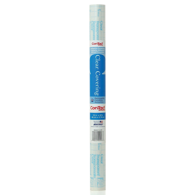 Con-Tact Self-Adhesive Covering, 18" x 9', Clear, 6 Rolls/Bundle (KIT09FC9993-6)
