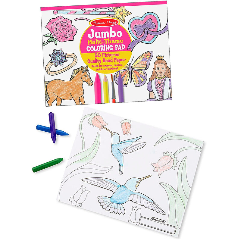 Melissa & Doug Jumbo Multi-Theme Coloring Pad, 50 Pages, 6/Bundle (LCI4225-6)