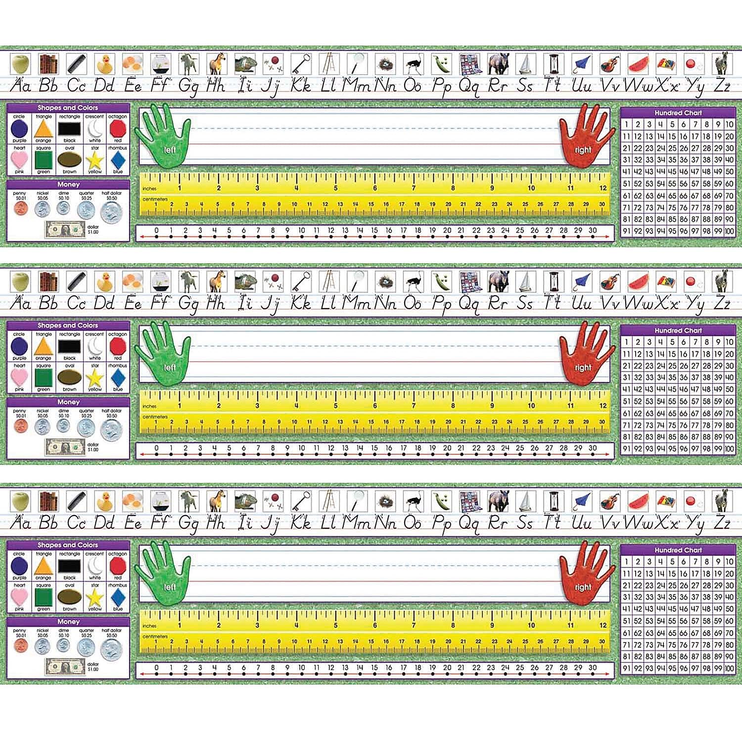 North Star Teacher Resources Modern Manuscript Primary Desk Plates, 19" x 5", 36 Per Pack, 3 Packs (NST9004-3)