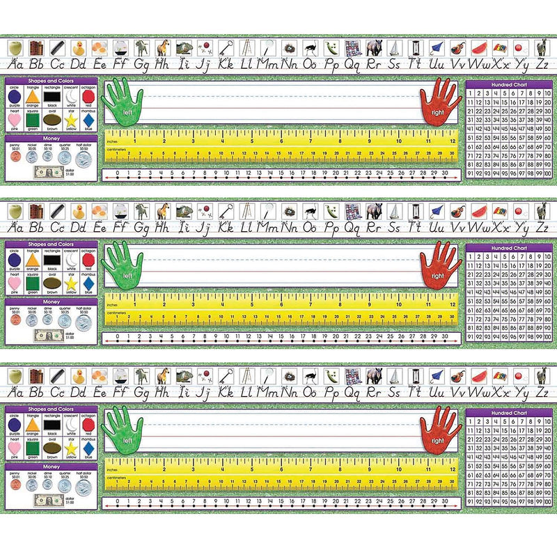 North Star Teacher Resources Modern Manuscript Primary Desk Plates, 19" x 5", 36 Per Pack, 3 Packs (NST9004-3)