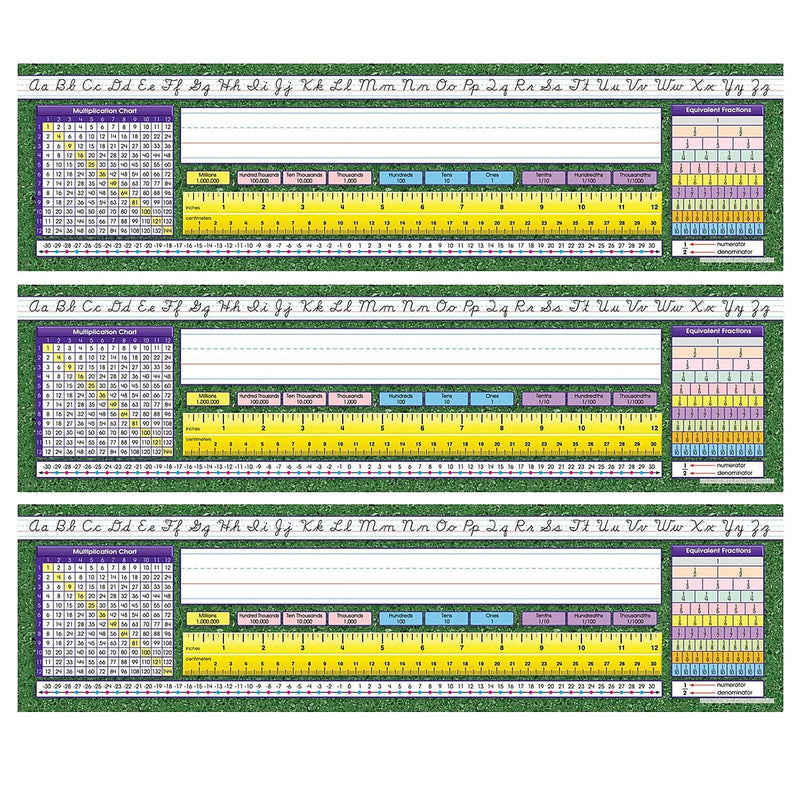 North Star Teacher Resources Modern Cursive Intermediate Desk Plates, 19" x 5", 36 Per Pack, 3 Packs (NST9006-3)