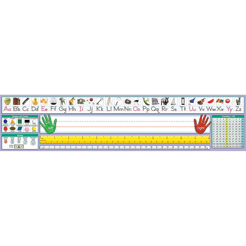 North Star Teacher Resources Adhesive Primary Traditional Manuscript Desk Plates, 17.5" x 4", 36 Per Pack, 2 Packs (NST9040-2)