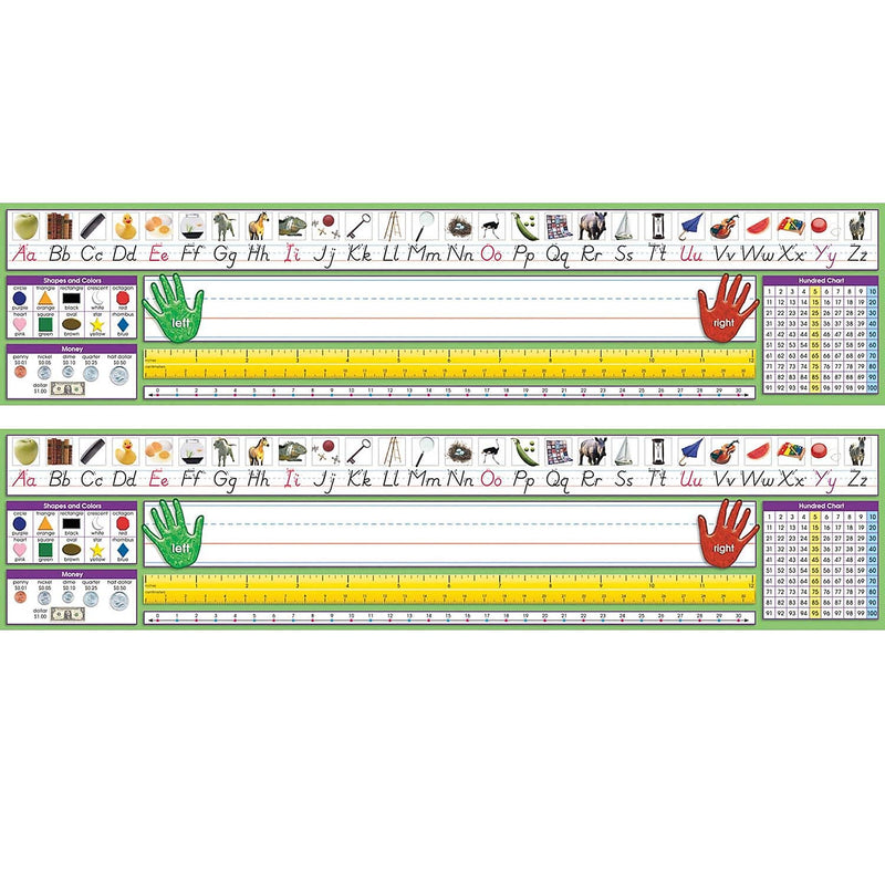 North Star Teacher Resources Adhesive Primary Modern Manuscript Desk Plates, 17.5" x 4", 36 Per Pack, 2 Packs (NST9041-2)