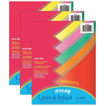 Pacon 8.5" x 11" Multipurpose Colored Paper, 20 lb., Assorted Brights, 100 Sheets Per Pack/3 Packs (PAC101049-3)