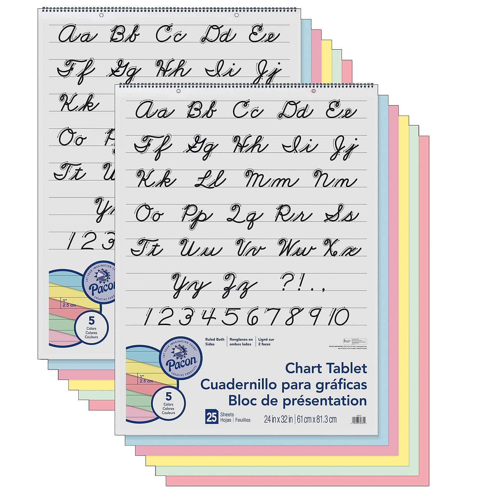 Pacon Easel Pad, 24" x 32", Lined, 25 Sheets/Pad, 2 Pads/Bundle (PAC74731-2)