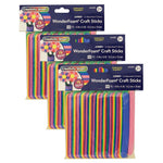 Creativity Street WonderFoam Jumbo Craft Sticks, Assorted Colors, 6" x 3/4", 100/Pack, 3 Packs (PACAC4352-3)