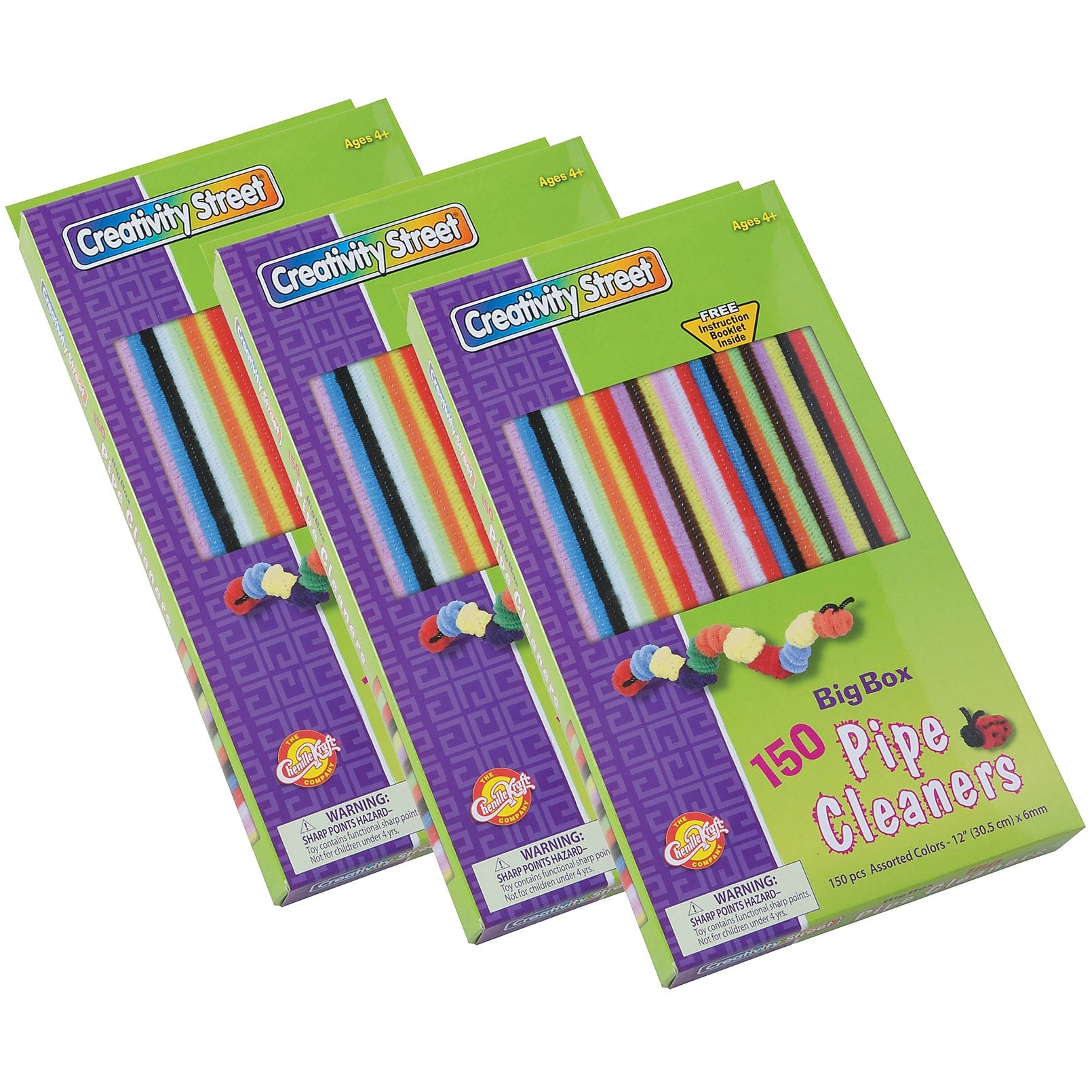 Creativity Street Stem Variety Pack, Big Box, 12" x 6 mm, 150 Pieces/Pack, 3 Packs (PACAC5547-3)
