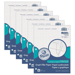Pacon Graph Paper, 8" x 10.5", 3-Hole Punched, 80 Sheets/Pack, 6/Bundle (PACMMK09273-6)