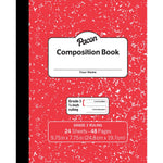 Pacon Composition Notebooks, 7.75" x 9.75", Wide Ruled, 24 Sheets, Red, 24/Bundle (PACMMK37139-24)