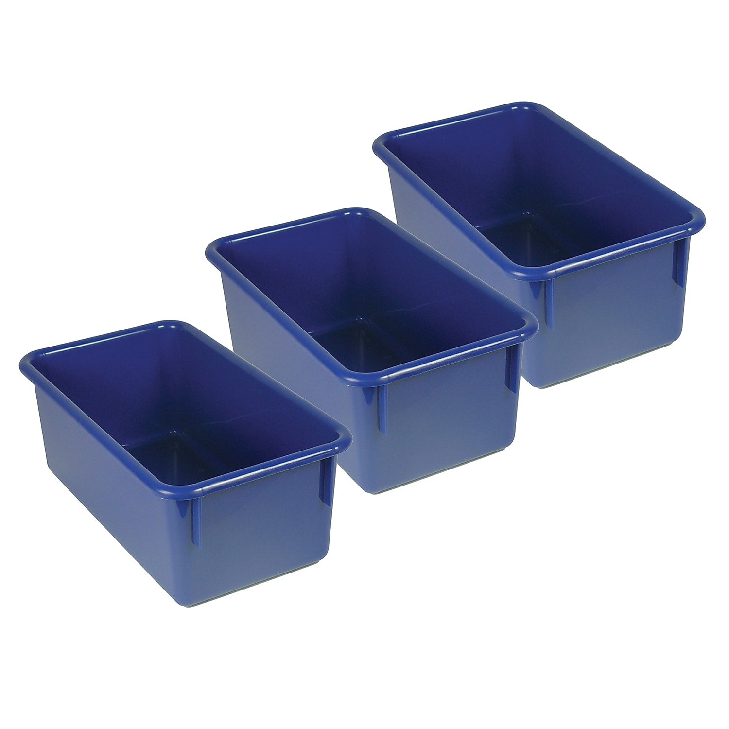 Romanoff Plastic Stowaway Tray No Lid, 5.25" x 13.25" x 7.75", Blue, Pack of 3 (ROM12104-3)