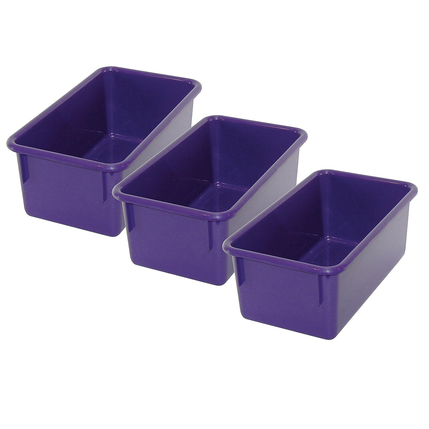 Romanoff Plastic Stowaway Tray No Lid, 5.25" x 13.25" x 7.75", Purple, Pack of 3 (ROM12106-3)