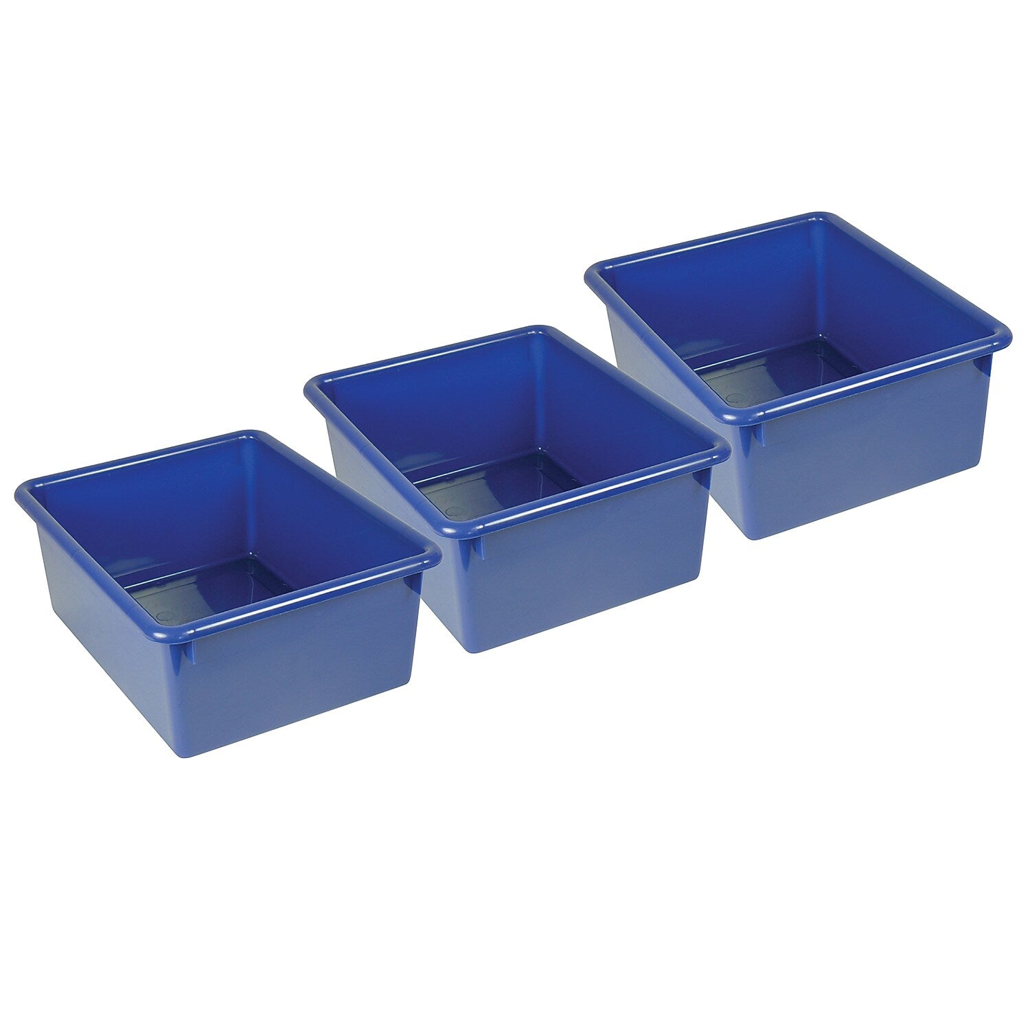 Romanoff Plastic Stowaway 5" Letter Box No Lid, Blue, Pack of 3 (ROM16104-3)