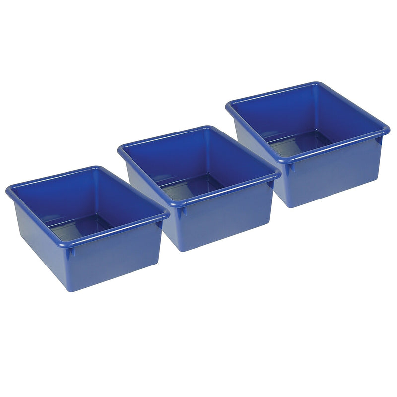 Romanoff Plastic Stowaway 5" Letter Box No Lid, Blue, Pack of 3 (ROM16104-3)