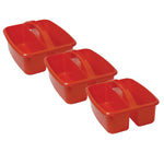 Romanoff Plastic Large Utility Caddy, 12.75" x 11.25" x 6.75", Red, Pack of 3 (ROM26002-3)
