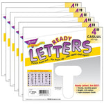 TREND 4" Casual Uppercase Ready Letters, White, 71 Characters/Pack, 6 Packs (T-1567-6)