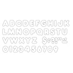 TREND 4" Casual Uppercase Ready Letters, White, 71 Characters/Pack, 6 Packs (T-1567-6)