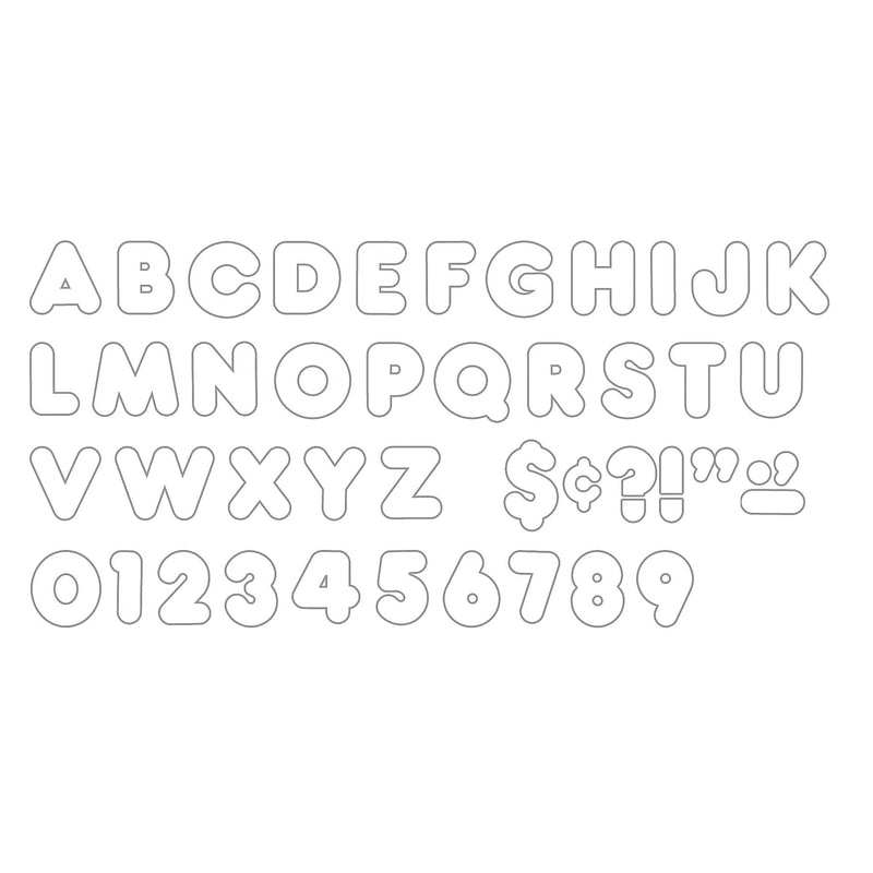 TREND 4" Casual Uppercase Ready Letters, White, 71 Characters/Pack, 6 Packs (T-1567-6)