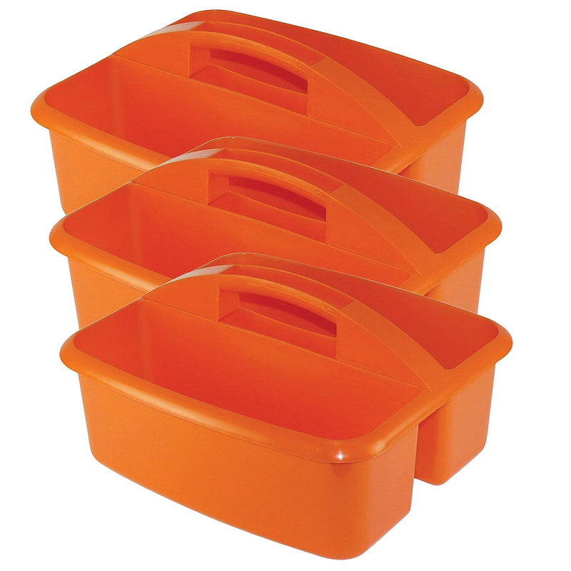 Romanoff Plastic Large Utility Caddy, 12.75" x 11.25" x 6.75", Orange, Pack of 3 (ROM26009-3)