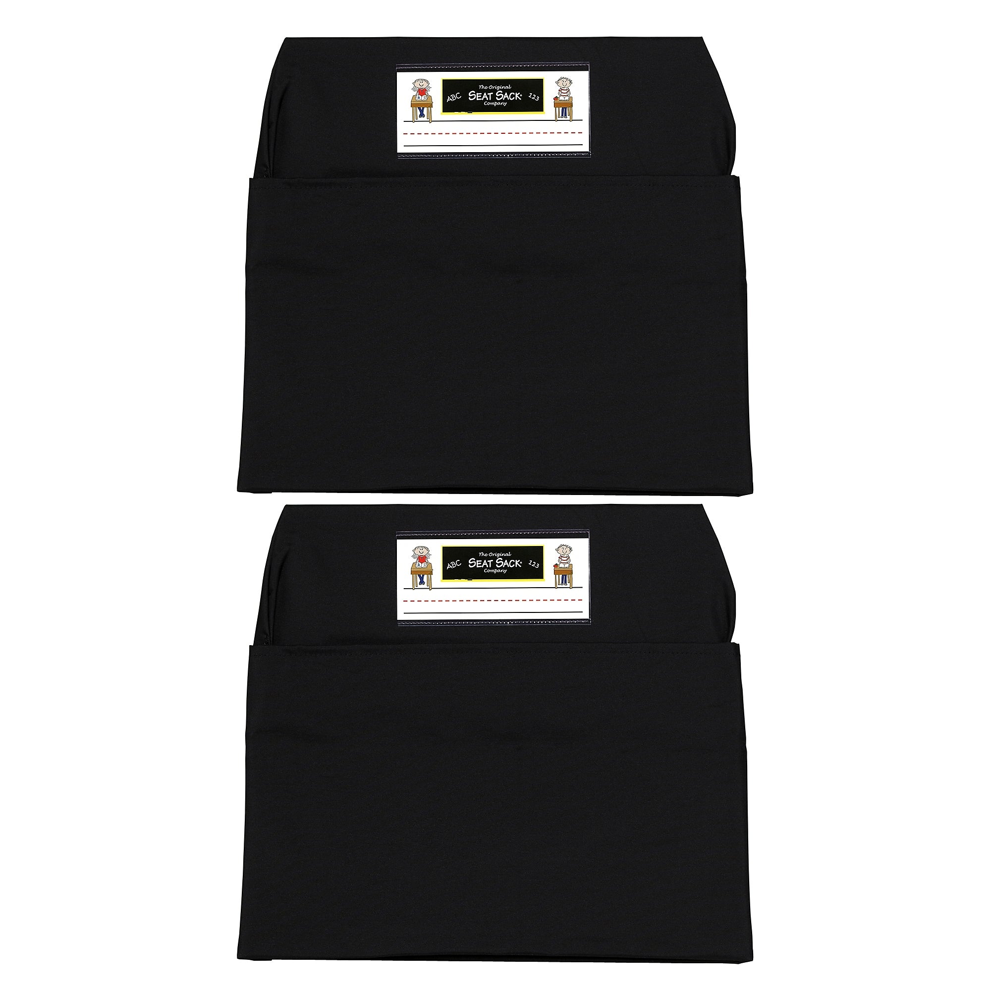 Seat Sack® Laminated Fabric Medium Seat Sack, 15", Black, 2/Bundle (SSK00115BK-2)