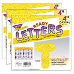 TREND 4" Sparkle Casual Uppercase Ready Letters, Yellow, 71/Pack, 3 Packs (T-1616-3)