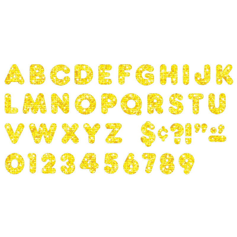 TREND 4" Sparkle Casual Uppercase Ready Letters, Yellow, 71/Pack, 3 Packs (T-1616-3)