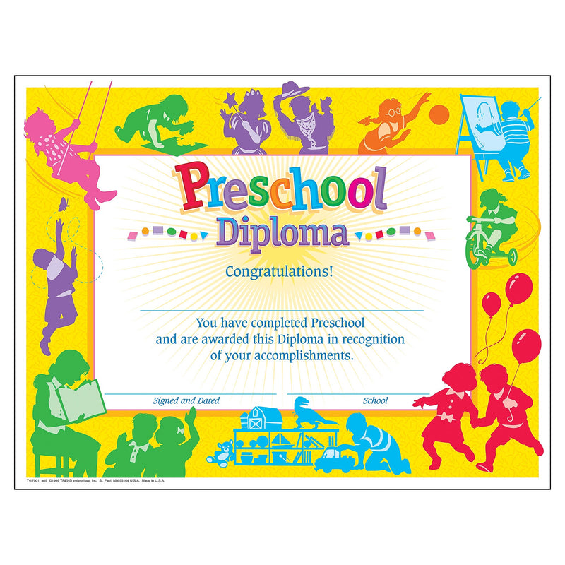 TREND Classic Preschool Diploma, 30 Per Pack, 6 Packs (T-17001-6)